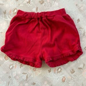 Little English Ruffle Red Shorts